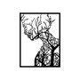 Wallity Tree Woman - 320 Escultura de pared metálica negra